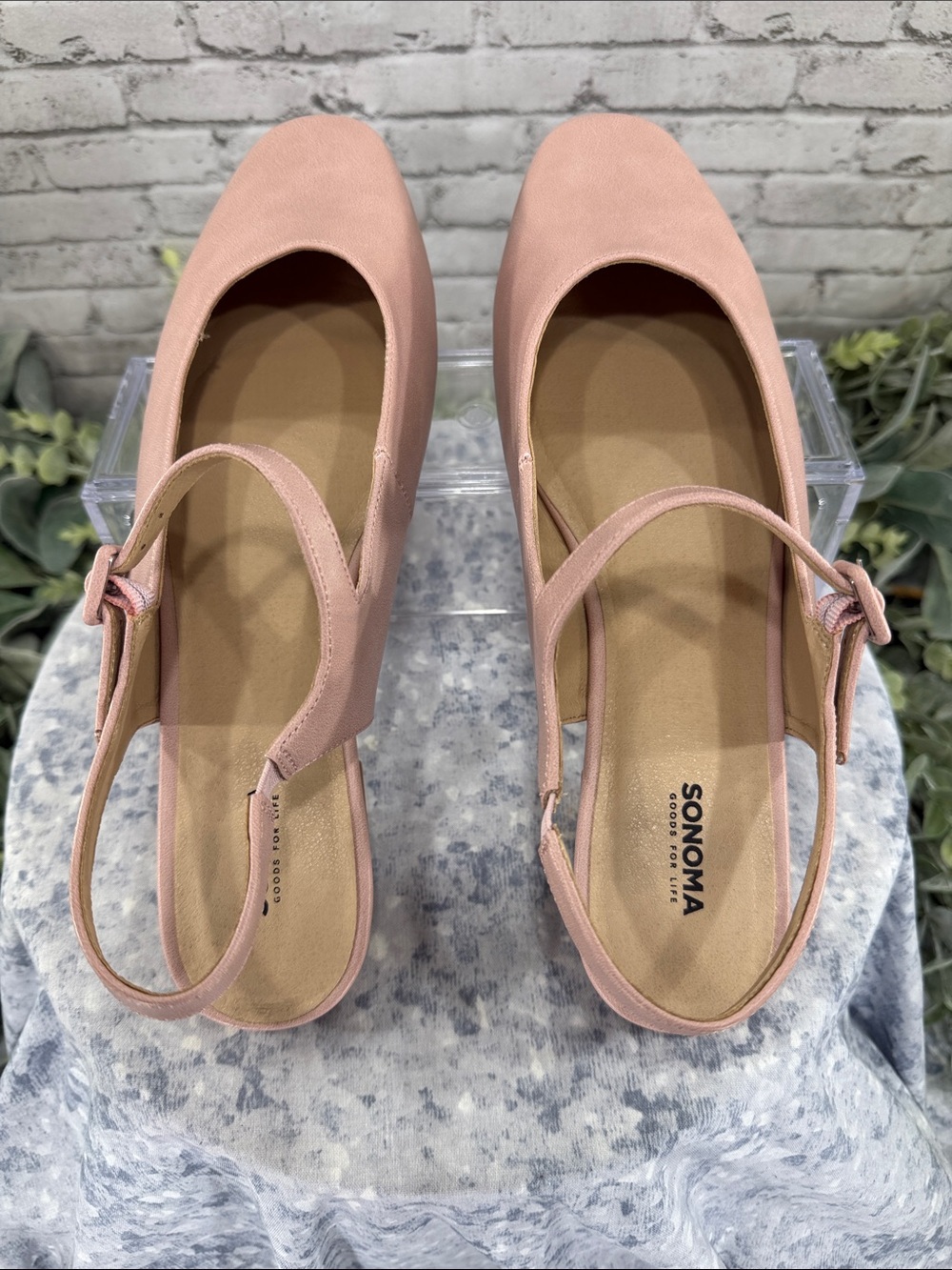 SONOMA “Lizbethh” Blush Round-Toe Open Heel Slingback Dress Flat WMS 9.5M 🩷 NIB - Picture 7 of 11